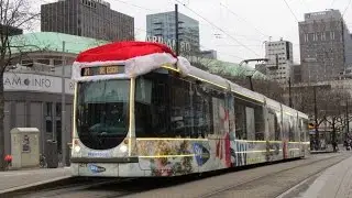 Christmas tram - Kersttram RET 2115 @ Coolsingel, Rotterdam (NL) 24-12-2014 (HD Video)