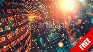 Free Orange Data Flow Animation | Futuristic HD Stock Video (MP4)