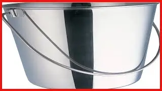 Indipets Heavy Duty Stainless Steel Pail   Durable Dog Food and Water Storage