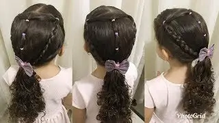 Penteado infantil para ESCOLA fácil e rápido com elásticos - Penteado escolar