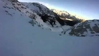 Ski descent of Slalok north face Stonecrop Glacier Jan 2016