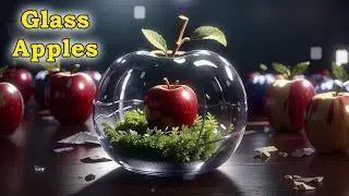 Beautiful Glass Apples Generated by AI - Surreal and Gorgeous AI Art
