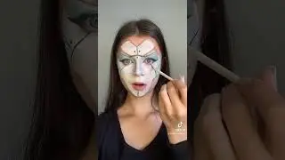 Robot makeup show off. Body paint art
