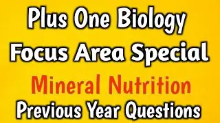 Plus One Botany Focus Area Based Class | Mineral Nutrition | Previous Year Questions