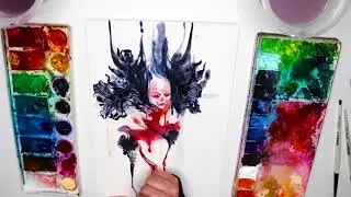 Cloak~Inner Swirl watercolor painting