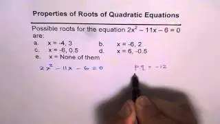 Find Possible Roots of Quadratic Equation