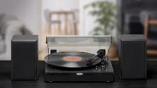 Jensen JTA-315 3-Speed Stereo Turntable with Speakers and Dual Bluetooth Transmit/Receive