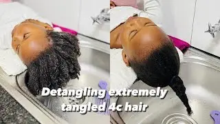 Kids wash day routine for 4c natural hair | detangling 4c hair | Curly hair | South African YouTuber