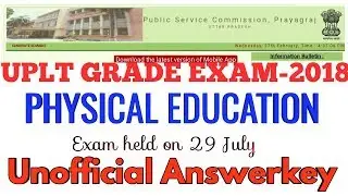 UPLT Physical education Exam -29/07/2018 Answer key