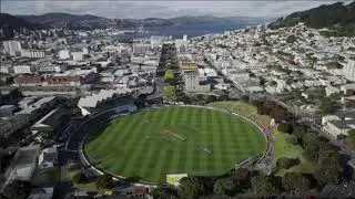Beautiful aerial shot of the Basin Reserve and the City of Wellington on a beautiful sunny day!