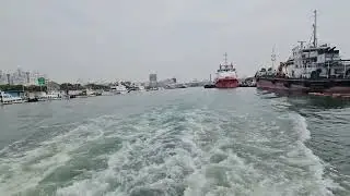 Ferry Crossing from Kaohsiung Qianzhen  to Zhong Zhou, Qijin . Teacher's sabbatical day 178.