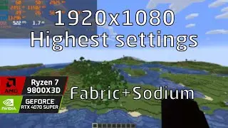 Ryzen 7 9800X3D OC & RTX 4070 SUPER | Minecraft 1.21.5 Fabric | Highest settings | 1920x1080