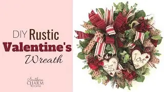 How to Deco Mesh Ruffle Method Rustic Valentine's Day Wreath | How to Make Deco Mesh Wreaths