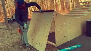 DETAILED DIY WARPED WALL - Backyard ninja warrior course and 14 foot warped wall