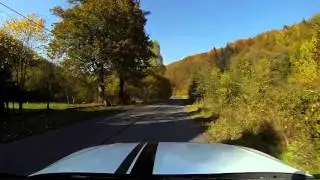 Autumn mountain road inside the Audi Supercharged