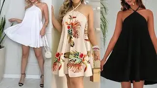 How to Cut this Stylish Backless Halter Neck Circle Dress