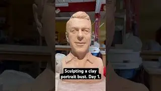 Лепка из жгутов и создание глиняного портретного бюста. День 1 #портретнаяскульптура #бюст #лепка...