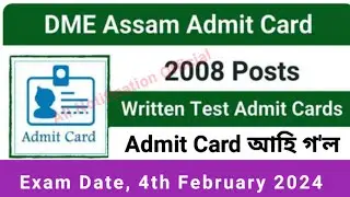 DME Assam Staff Nurse Recruitment 2024 &ndash; Download Admit Card Now. DME Admit card #dmeassam #dme