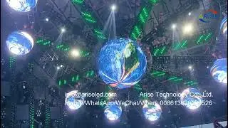 Creative transparent Led display ball, stage rental concert site led high penetration display ball,