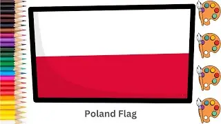 Poland Flag - Sketch Art and Paint | Step by step tutorial | Pencil to Palette