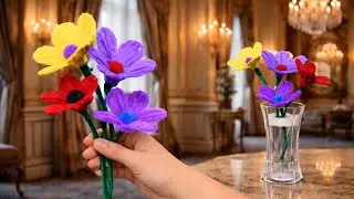 How to Make Colourful Flowers at Home | Easy Craft Ideas | DIY | Easy craft
