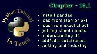 Python Tutorial Chapter 19 Part_1 - pandas in detail in Tamil
