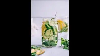 cucumber, lemon, and mint infused water 🥒🍋🌿