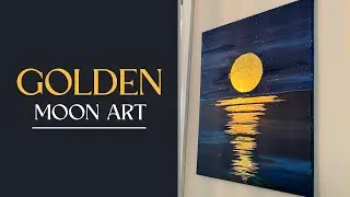 Creating A Bold Moon Art With (24 ct) Gold Sheets 😀😍