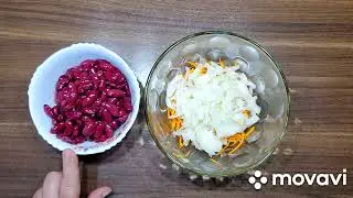 Салат из Фасоли,Моркови и Селёдки. Вкусный, сытный и ароматный.
