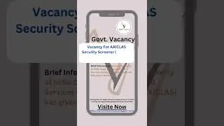 Vacancy For AAICLAS Security Screener (Fresher) Online Form 2023 #vacancy #job