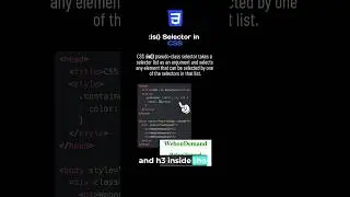 The pseudo-select :is()in CSS #css #csstricks #coding #frontend #webdevelopment #webondemand #webdev