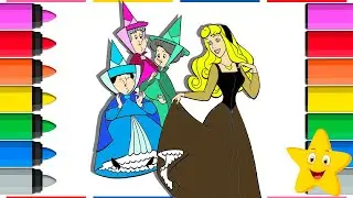 SLEEPING BEAUTY COLORING PAGES!🌸 BEAUTY AND HER AUNTS 🧚