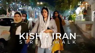 IRAN KISH ISLAND 2022 Street Walking Tour &bull; DOWNTOWN Night Walk: People, Streets & Cars | KishWalk