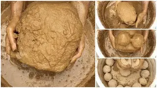 Pure golden sand balls and shapes crumbling in water 💦 dipping crumbling