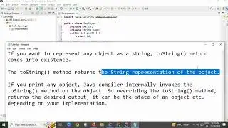 what is toString method in java || toString method java
