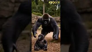 Baby Fall,Mother Gorilla In Action #funny #gorilla #trending #fyp