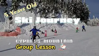 Girl Ski Cypress Mountin | Group Lesson | 5 years old ski