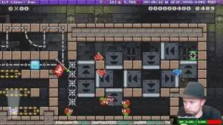 2017-07-17 R3XR4TH getting trolled by my Super Mario Maker level and his sandwich