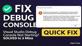 Fix “Unable to Start Microsoft Visual Studio Debug Console” Error | VS Debug Console Not Starting