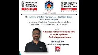 IIF SR &Chennai Chapter Webinar -Advance refractories and flow control systems-An Indian experience