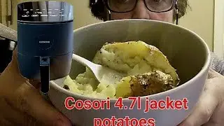 Air Fried Jacket Potatoes . Cooked in the Cosori 4.7litre #airfryer #jacketpotato  #softnbuttery