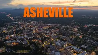 Asheville, NC- Downtown Drone Flight at Sunset