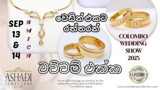 වෙඩින් එකට රත්තරන් වට්ටම් එක්ක | COLOMBO WEDDING SHOW 2025| @ashadijewellers #weddingjewellery 