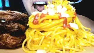 MACARRÃO CREMOSO COM FRANGO ASSADO MUKBANG BRASIL ASMR FOOD 