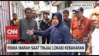 Risma Marah Saat Tinjau Lokasi Kebakaran