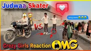 ❤️Judwa Skater🔥Crazy Reaction & Girls Reaction😜Don't Miss The End💫#skating #publicreaction #skater