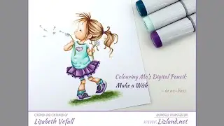 Copic Marker colouring: Mo's Digital Pencil Make A Wish, in no-line