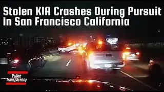Stolen KIA Crashes During Pursuit In San Francisco California