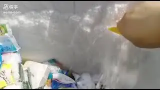 Store freezer hard frost scraping vigorously w/ ice scraper 😍 | frost chunks eating 😋 | ICE ASMR 🥶❄