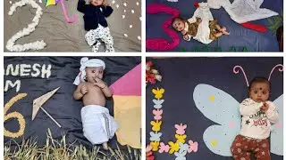 1to12 months baby photoshoot ideas at home decor #photography#baby#trending#fashion#monthly